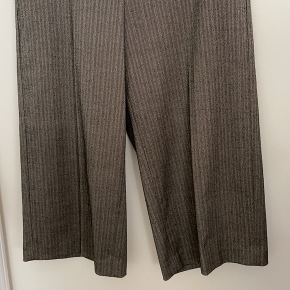 Vintage wide leg herringbone short cropped pants culottes - Picture 4 of 11